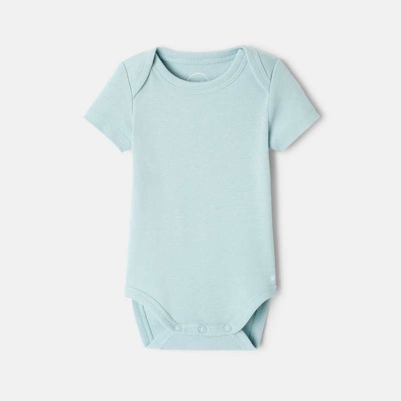 Lot de 3 bodies manches courtes en coton bio turquoise mixte Absorba