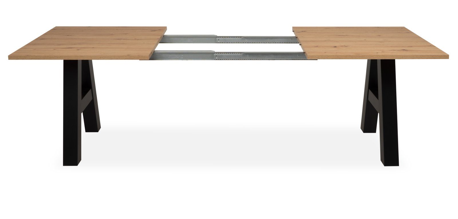 Finori Kulissen-Esstisch Granada (Esstisch in Artisan Eiche und schwarz, 160 cm), ausziehbar bis zu 235 cm