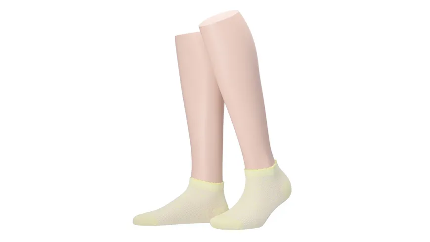 MOVE UP Damen Sneaker Socken Mäusezahn hellgelb