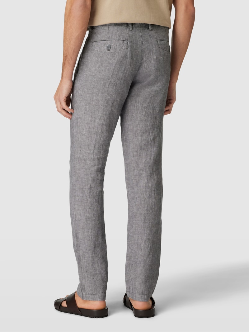 Regular Fit Stoffhose mit französischen Eingrifftaschen in mittelgrau