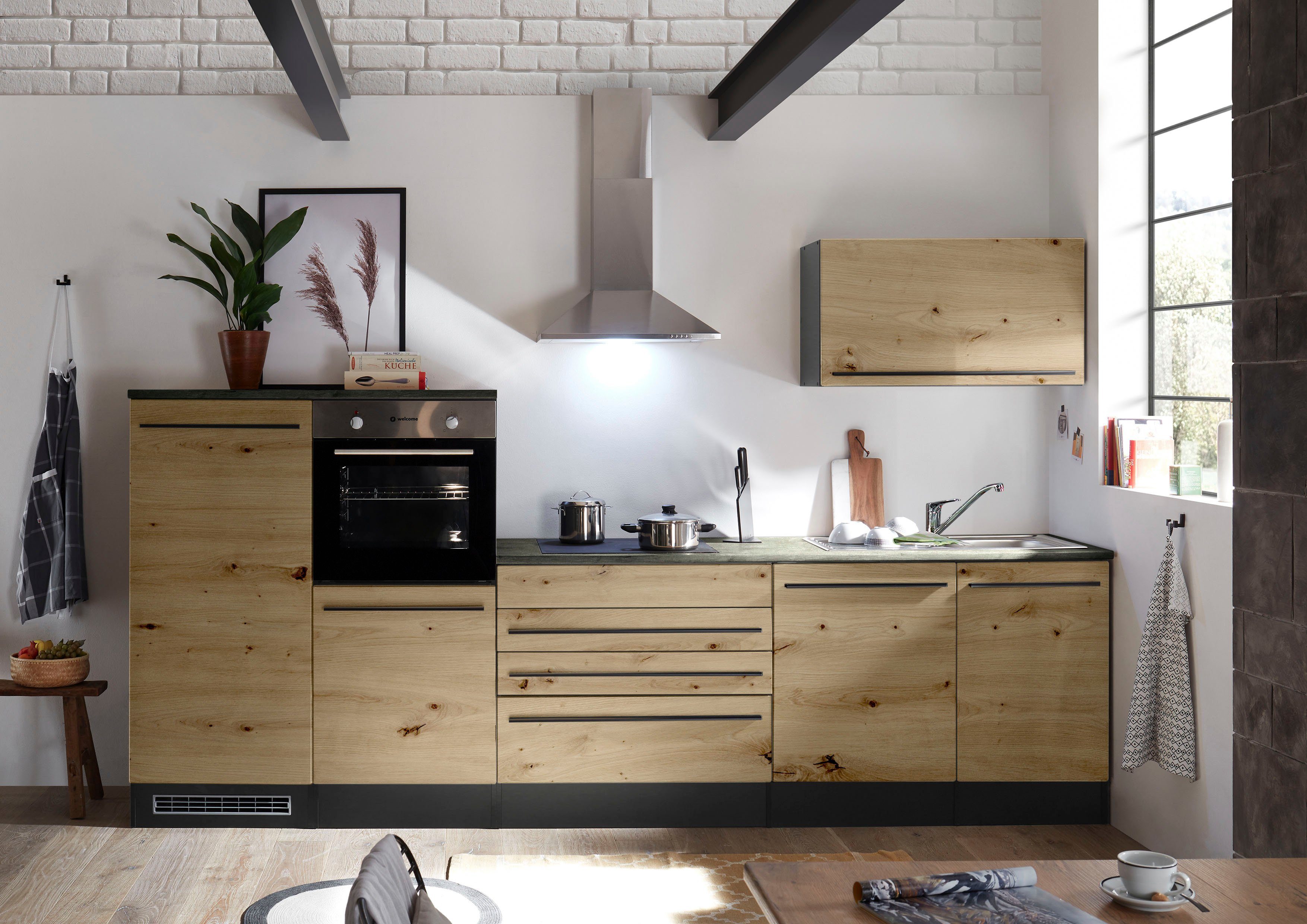 BASIC by Balculina Küchenzeile Jazz, Breite 320 cm, wahlweise mit E-Geräten