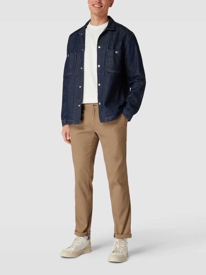 Slim Fit Chino mit französischen Eingrifftaschen Modell 'Fabio' in beige