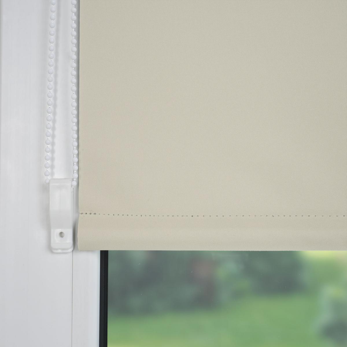 Bella Casa Klemmfix Rollo verspannt, Sichtschutz, thermobeschichtet, verdunkelnd, creme, 120 cm x 150 cm (B x H)