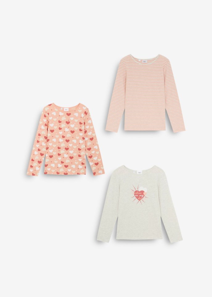 Mädchen Langarmshirt (3er Pack)