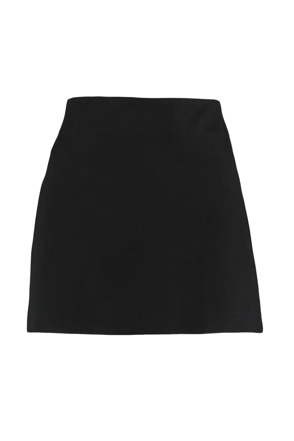Trendyol Collection  Schwarzer Basic-Webrock in A-Linie mit hoher Taille und Minilänge TWOSS22ET0136