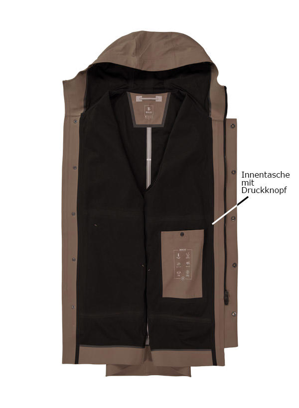 BOGGI MILANO, Funktionsparka, Mikrofaser ungefüttert, taupe