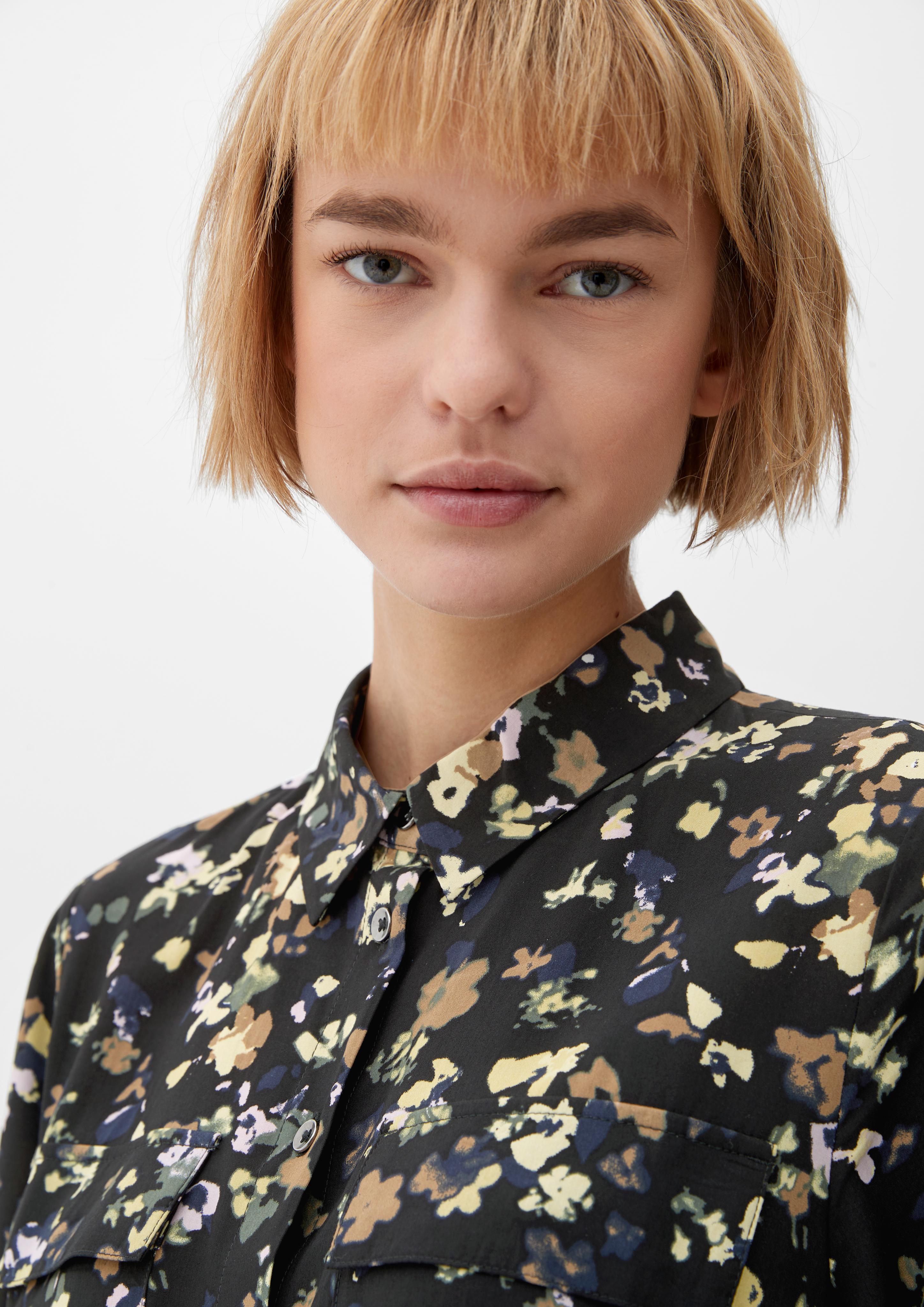 Viskose-Bluse mit Alloverprint  2120833-99A0
