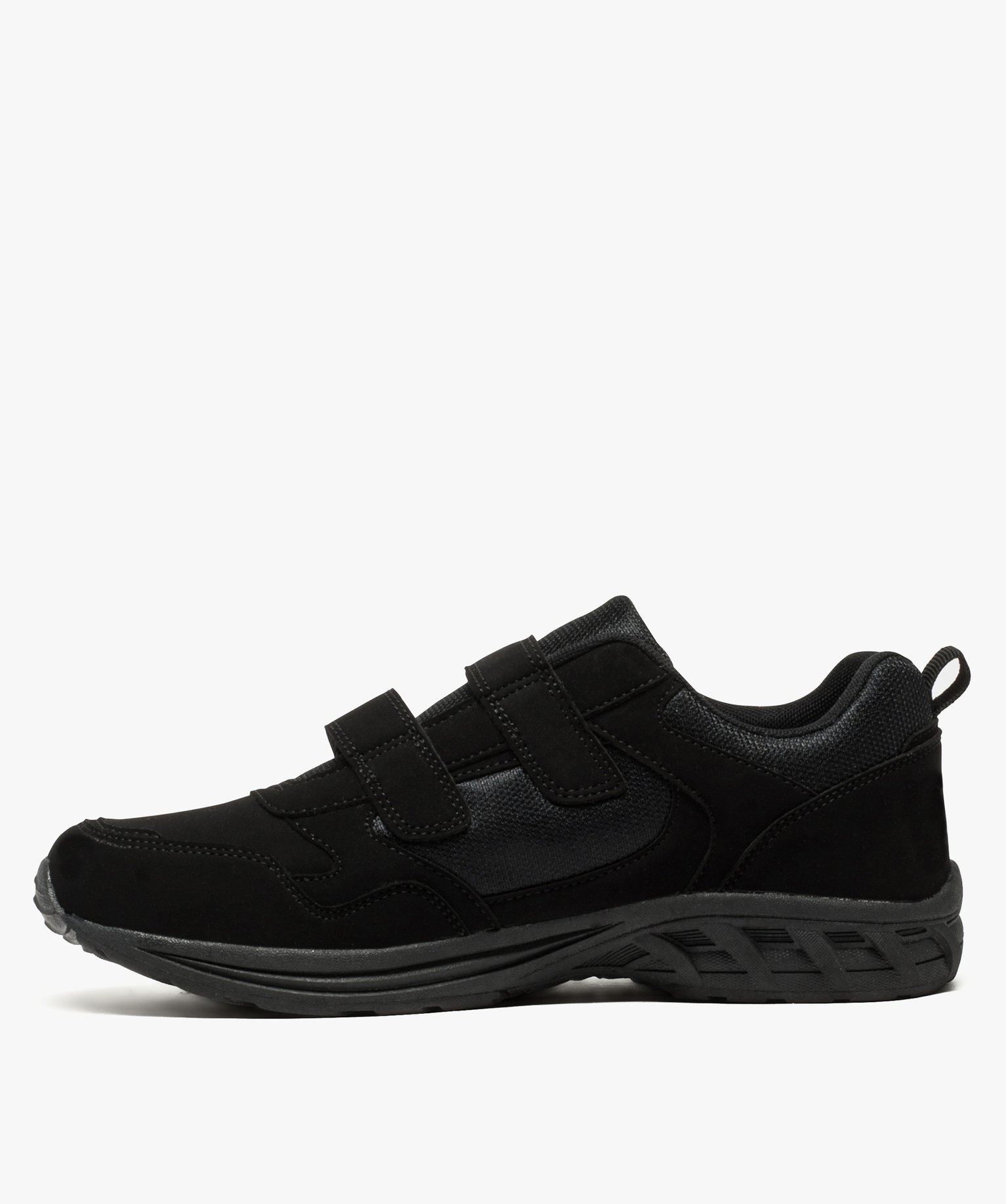 Baskets homme mesh et suédine fermeture scratch noir | GEMO