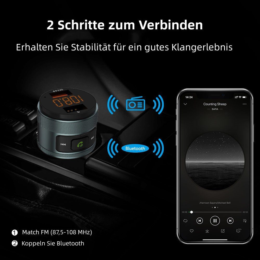 Novostella Bluetooth-Modul Zealife Bluetooth FM Transmitter QC 3.0, Packung