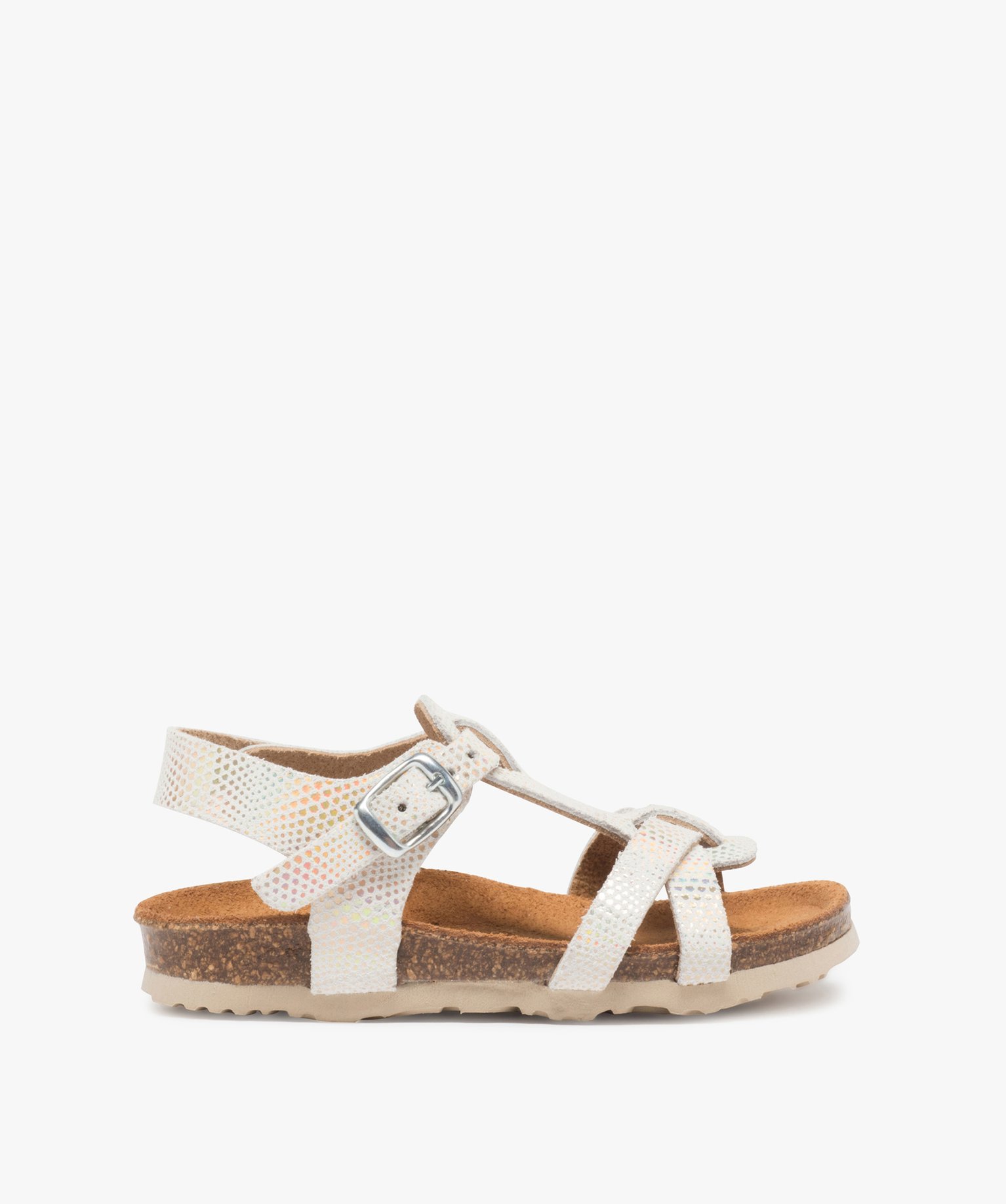 Sandales bébé fille avec motifs pailletés et semelle anat... beige | GEMO