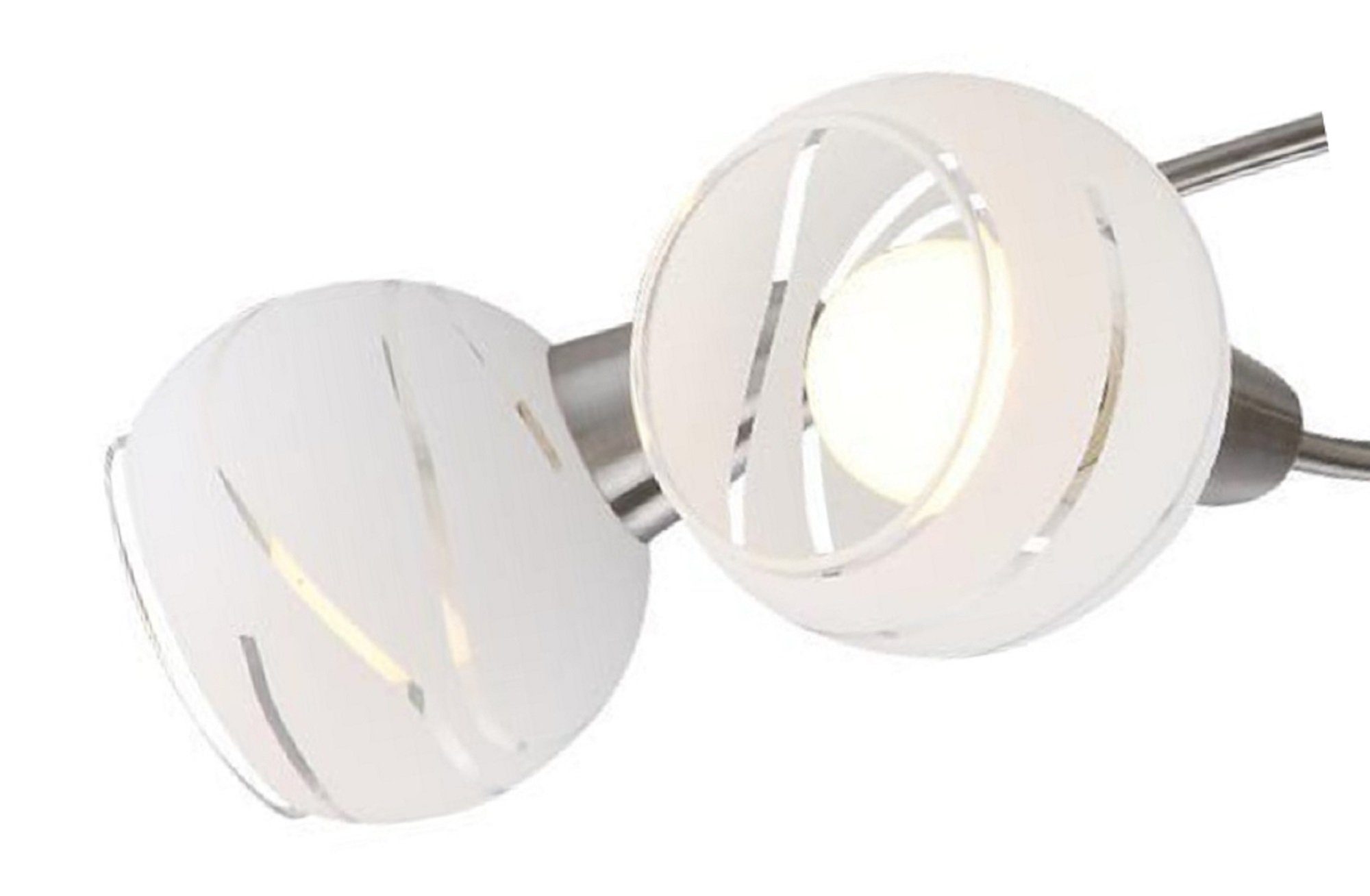 TRANGO LED Deckenleuchte, Dimmfunktion, 3-flammig 1001-32D LED Deckenstrahler *OLIVIA* inkl. 3x 3-Stufen dimmbar LED Leuchtmittel 3000K warmweiß I Deckenlampe in Edelstahl-Optik mit Design Gläsern, warmweiß, Deckenstrahler, Wohnzimmer Lampe, Spots