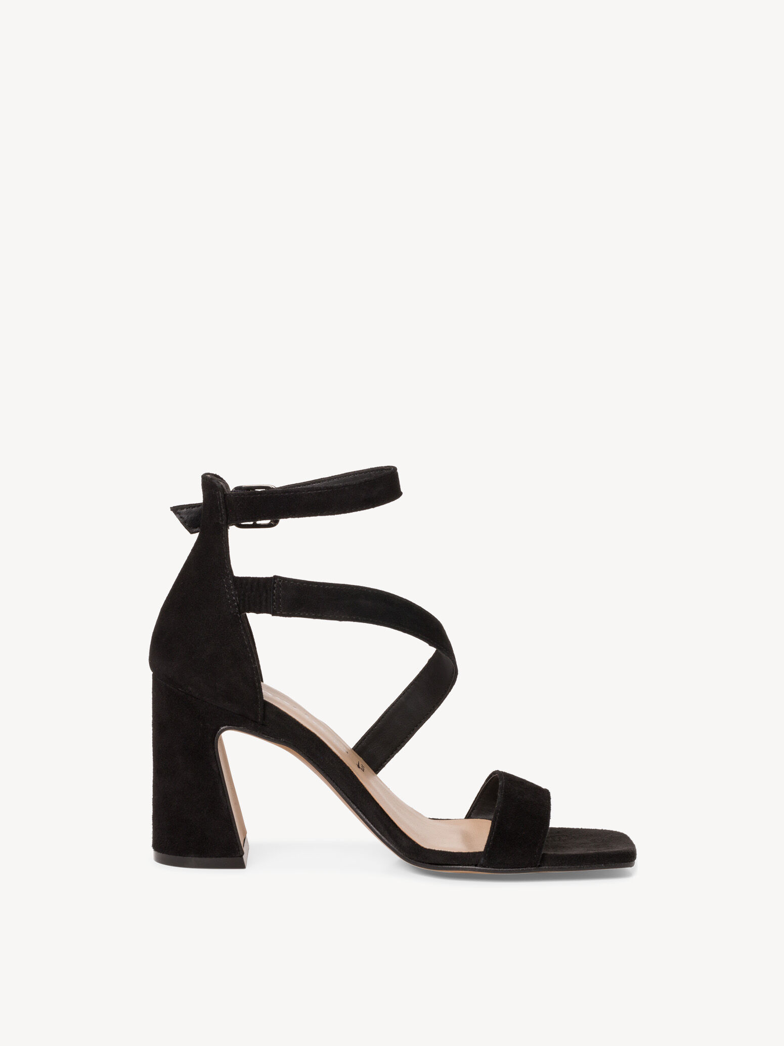 Sandale à talon en cuir - noir
