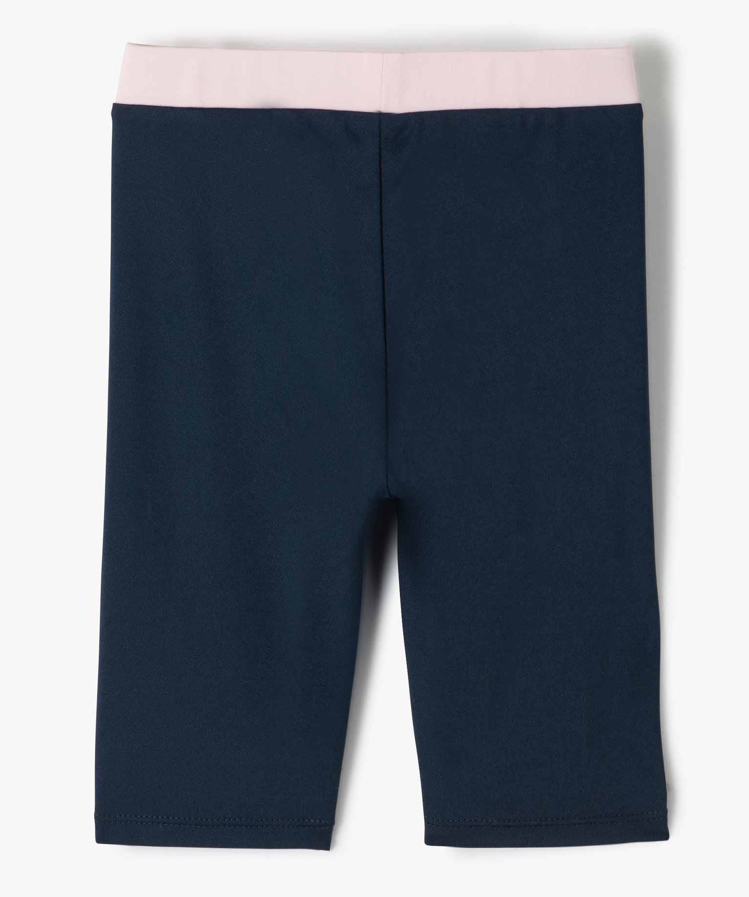Legging de sport fille court à large ceinture élastique marine | GEMO