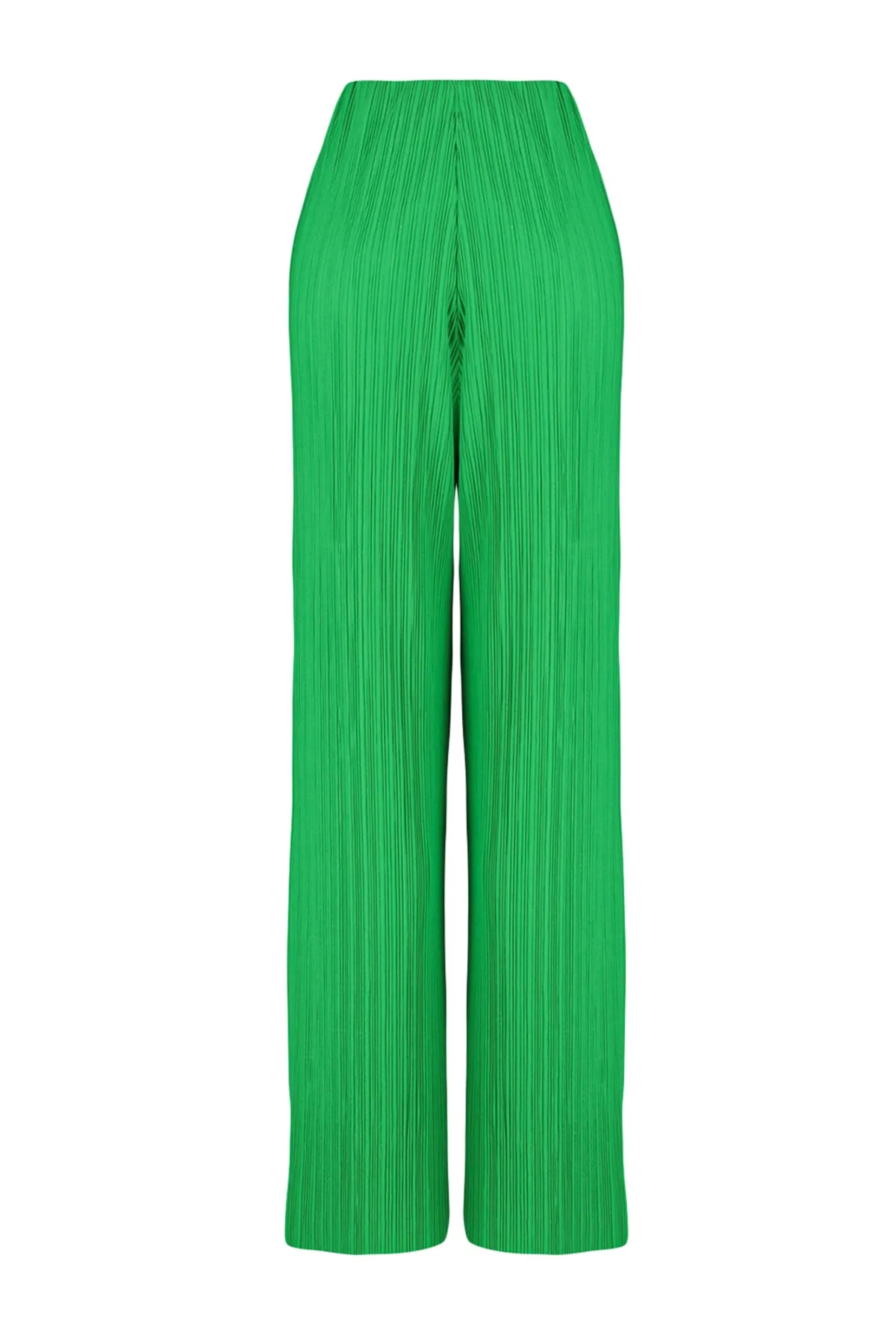 Trendyol Collection  Grüne plissierte Hose mit weitem Bein/locker geschnittener Strickhose mit hoher Taille TWOSS23PL00042