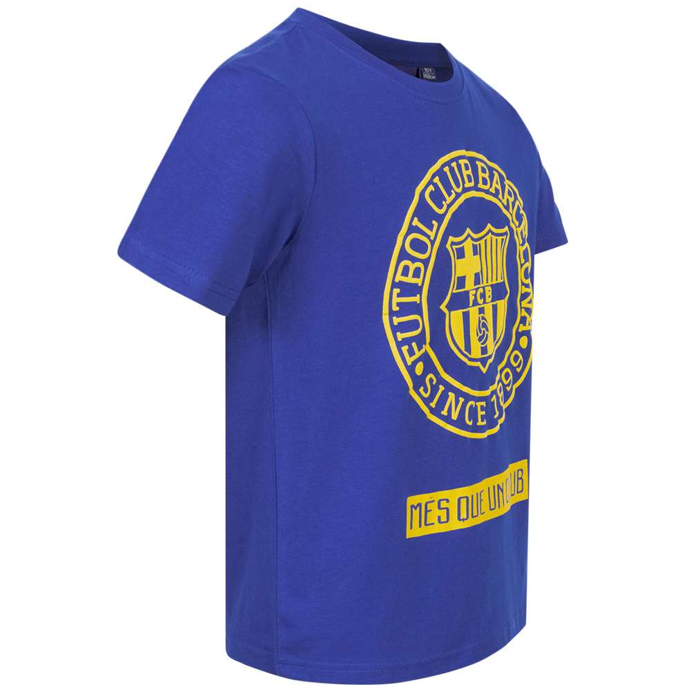FC Barcelona Emblem Kinder T-Shirt Blue FCB-2-024