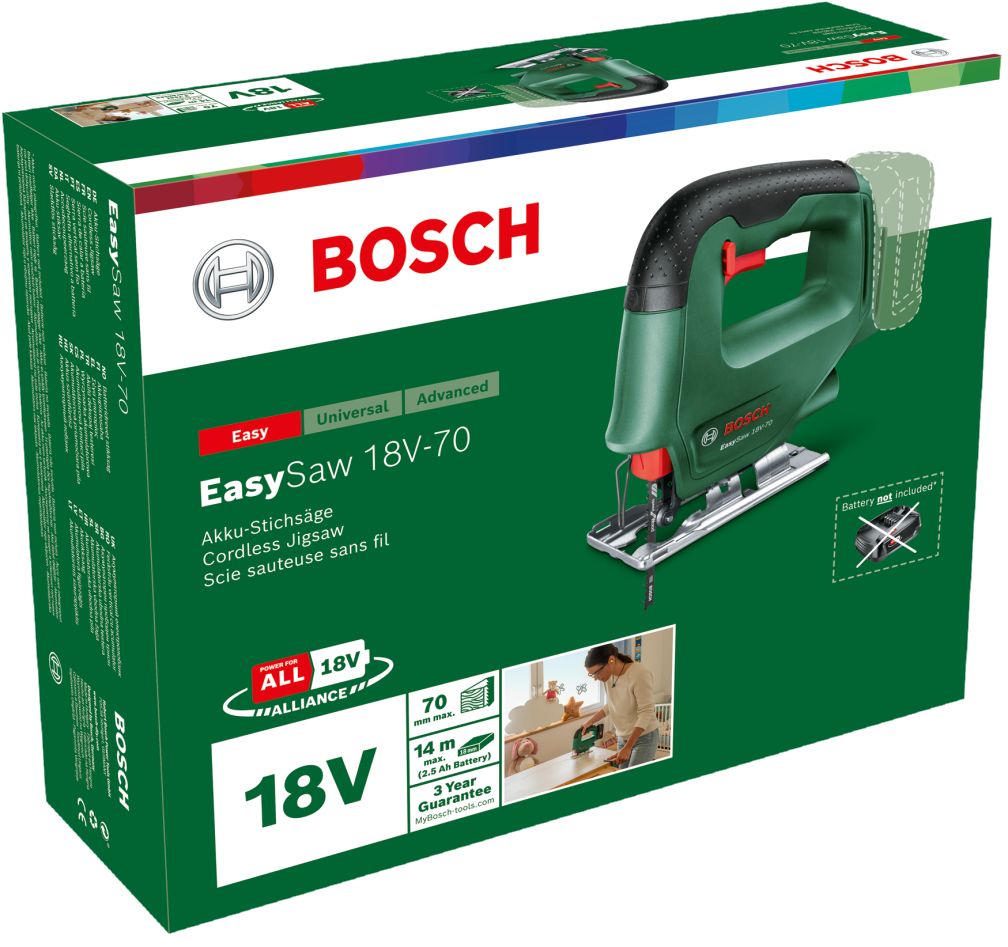 Bosch Green 0603012000 EasySaw 18V-70 Akku-Stichsäge (ohne Akku und Ladegerät)
