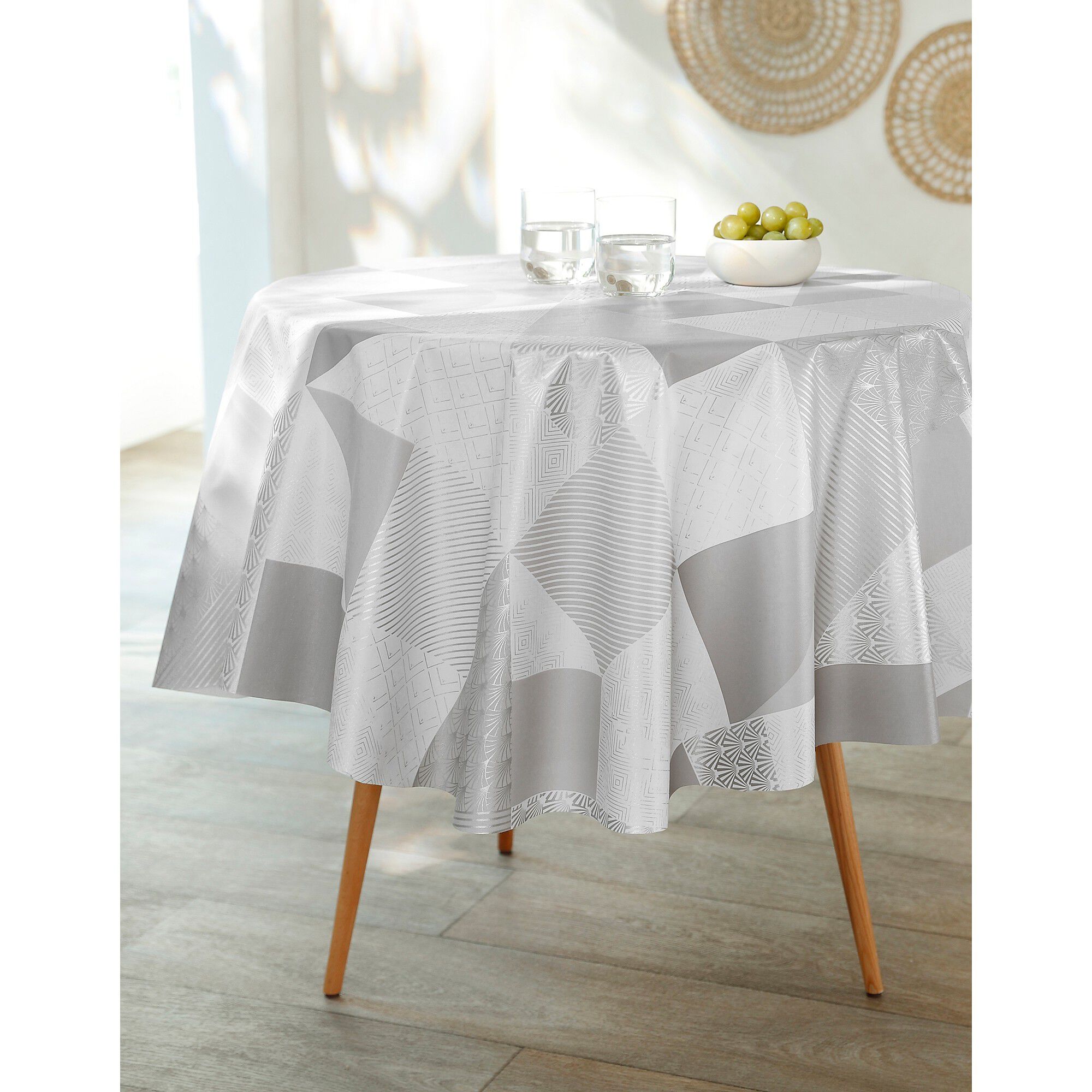 Nappe toile cirée imprimé géométrique