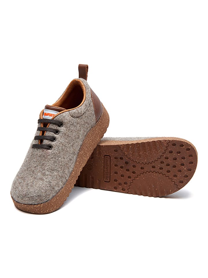 Comfortfusse Woll-Sneakers in Hellbraun günstig kaufen