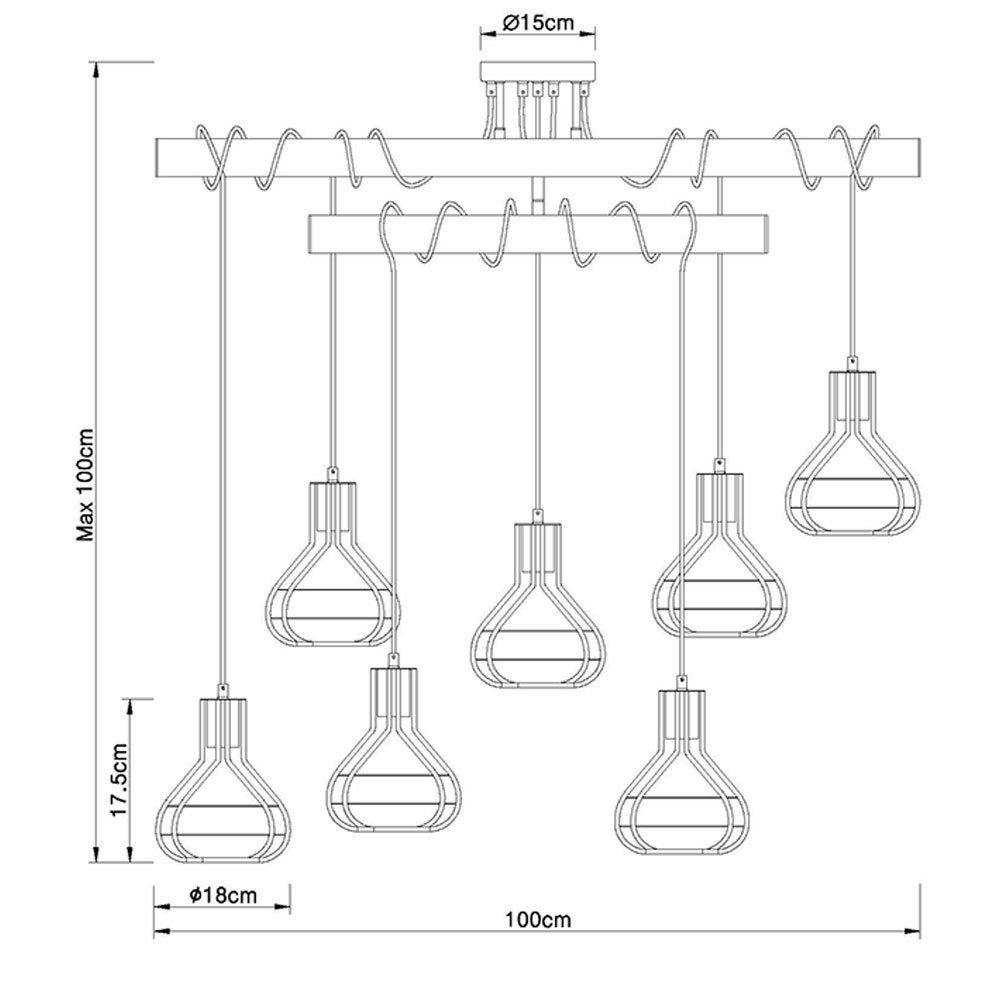 etc-shop Pendelleuchte, Leuchtmittel nicht inklusive, Hängeleuchte Höhenverstellbar Pendelleuchte Esszimmerlampe