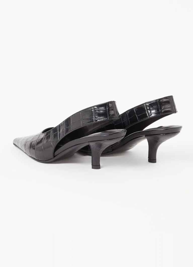 TOTEME Klassinen nahkainen slingback-laukku krokotiilikuvioinnilla