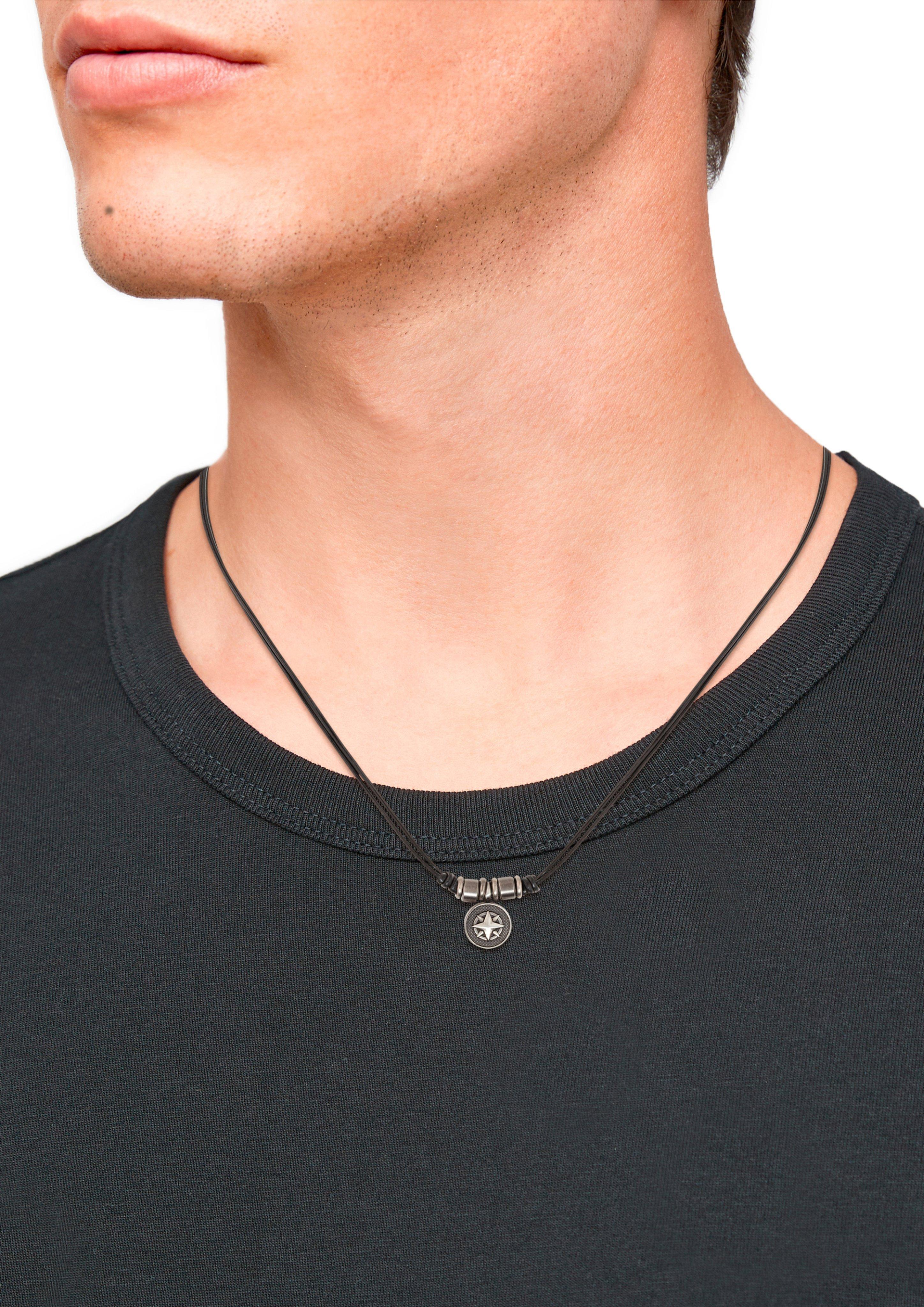 Lederkette mit Kompass-Anhänger  6007950-99B0