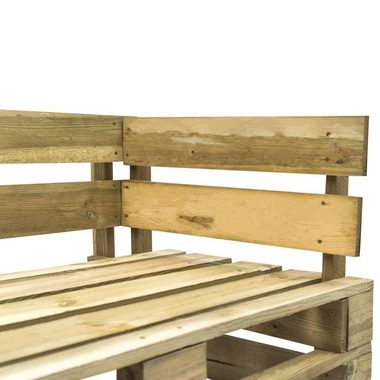 vidaXL Loungesofa Outdoor-Sofa Paletten mit Kissen in Rot Kiefernholz, 1 Teile