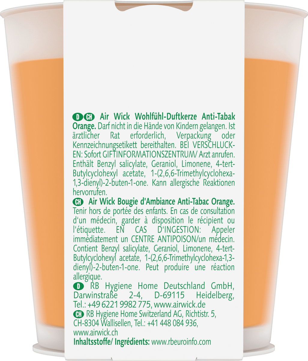 Duftkerze im Glas Anti-Tabak Orange (2x105 g), 2 St