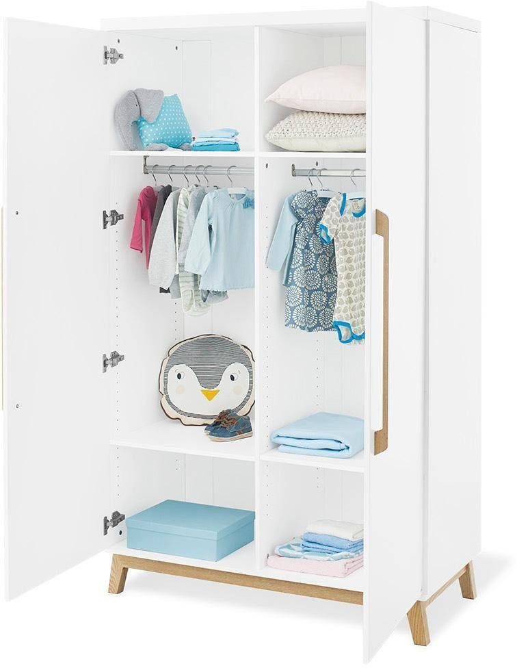 Pinolino® Babyzimmer-Komplettset Riva, (Set, 3-St., Kinderbett, Wickelkommode, Kleiderschrank), extrabreit; mit Kinderbett, Schrank und Wickelkommode
