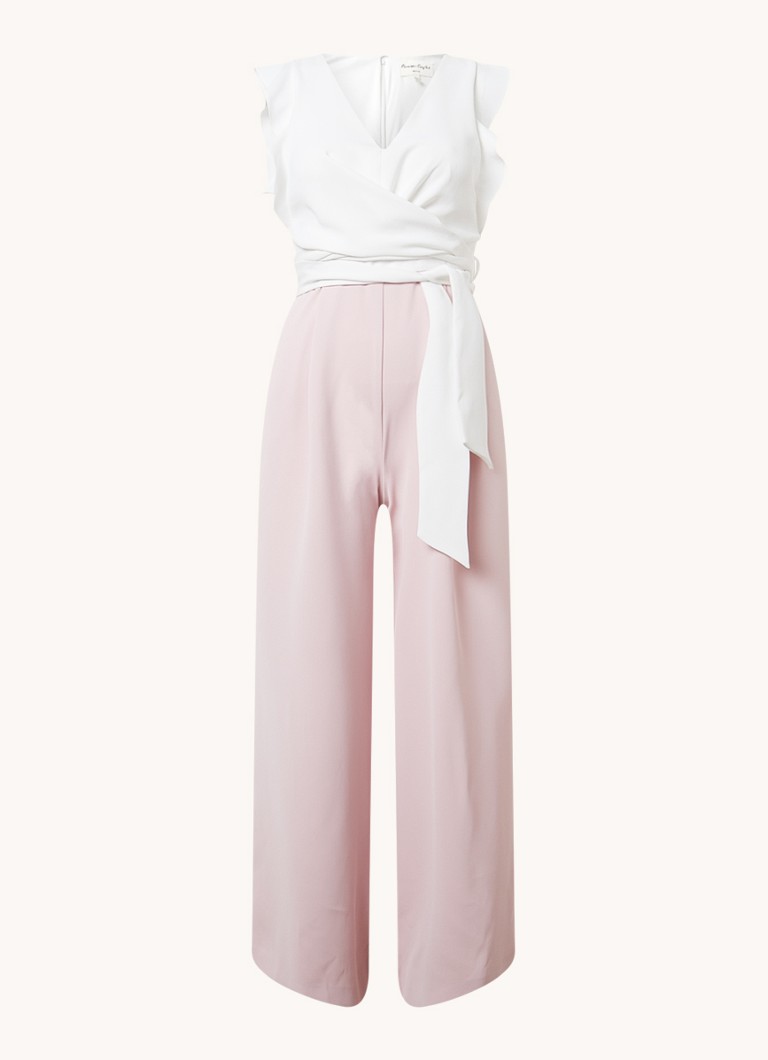 Phase Eight Petite Ayla wide fit jumpsuit with tie belt