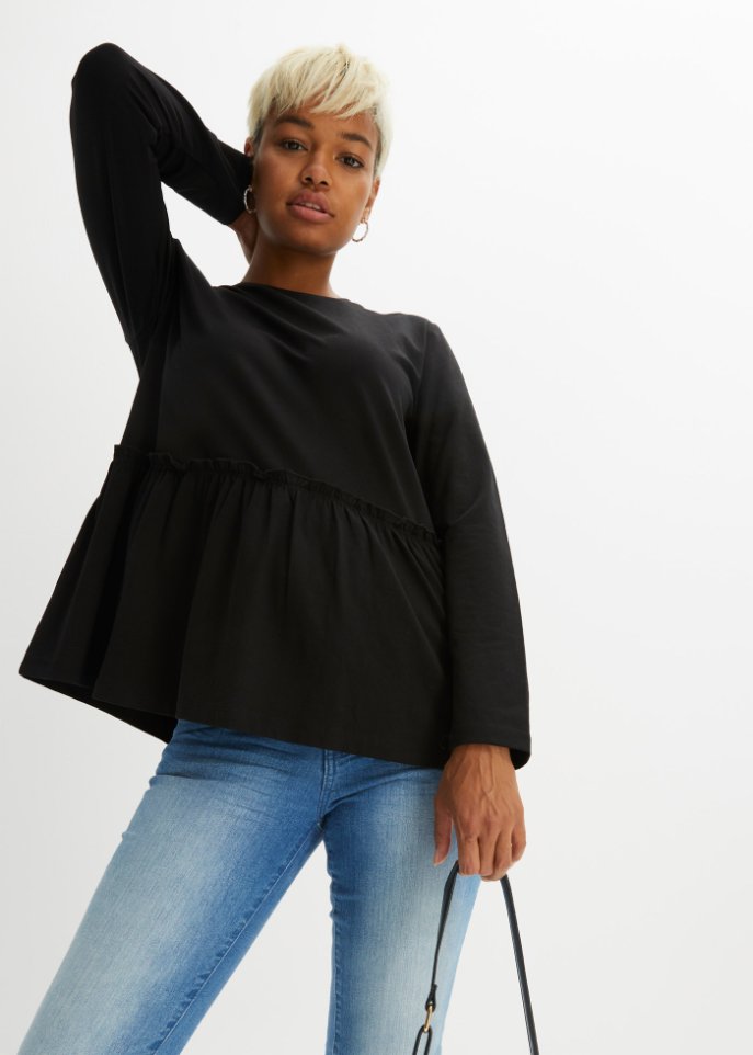 Langarmshirt mit Schößchen