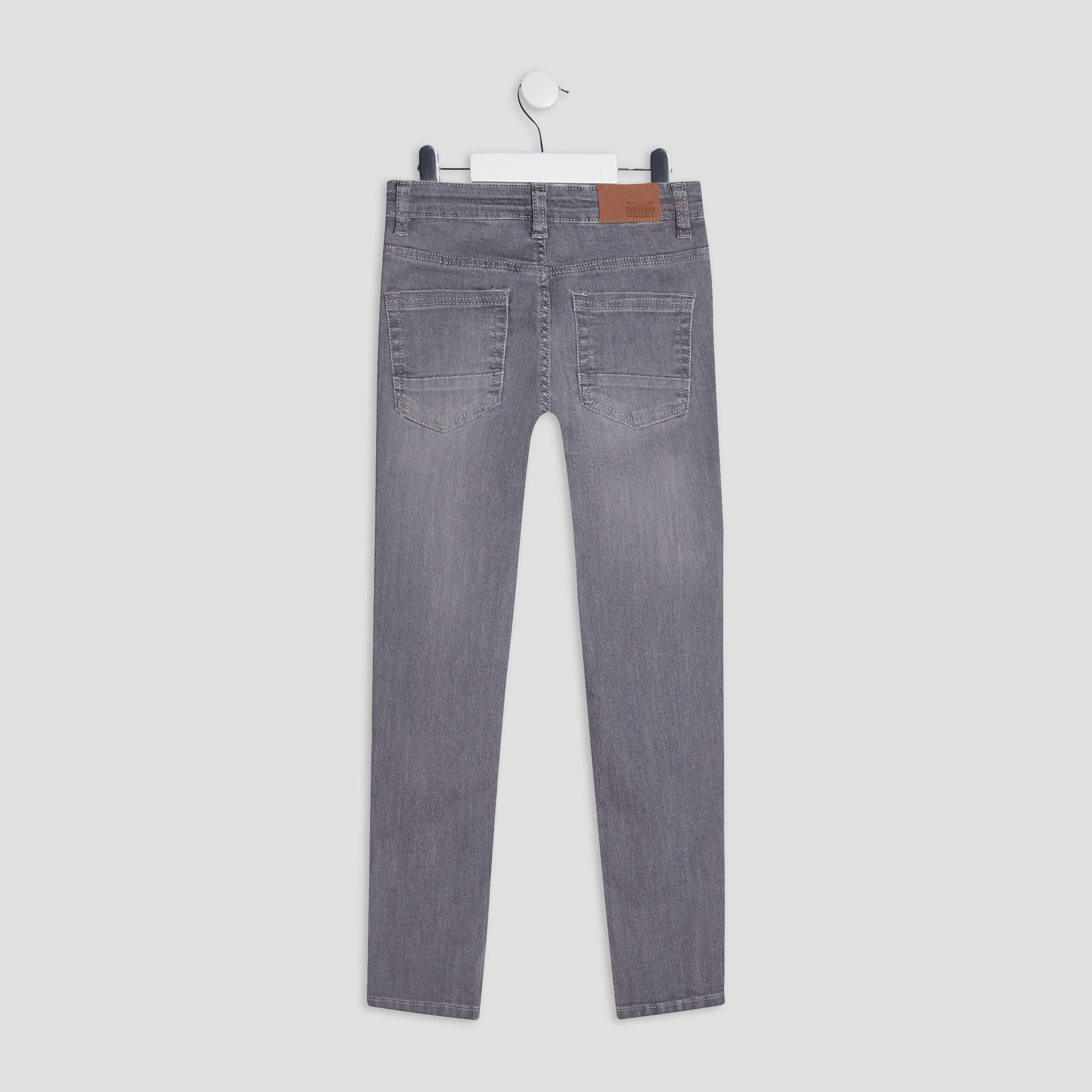 Jeans skinny taille ajustable effet usé gris clair garçon | La Halle