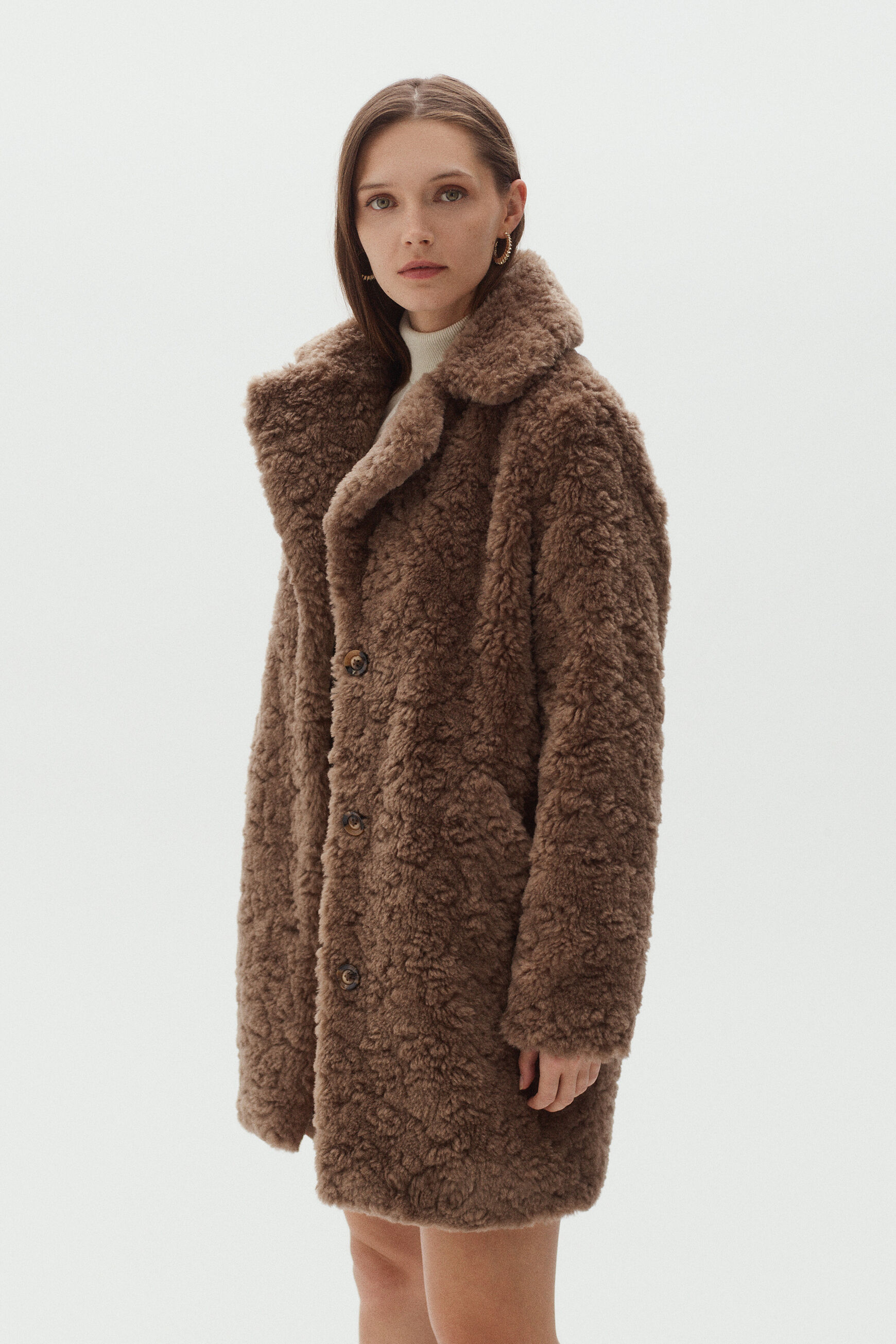manteau clovis taupe femme