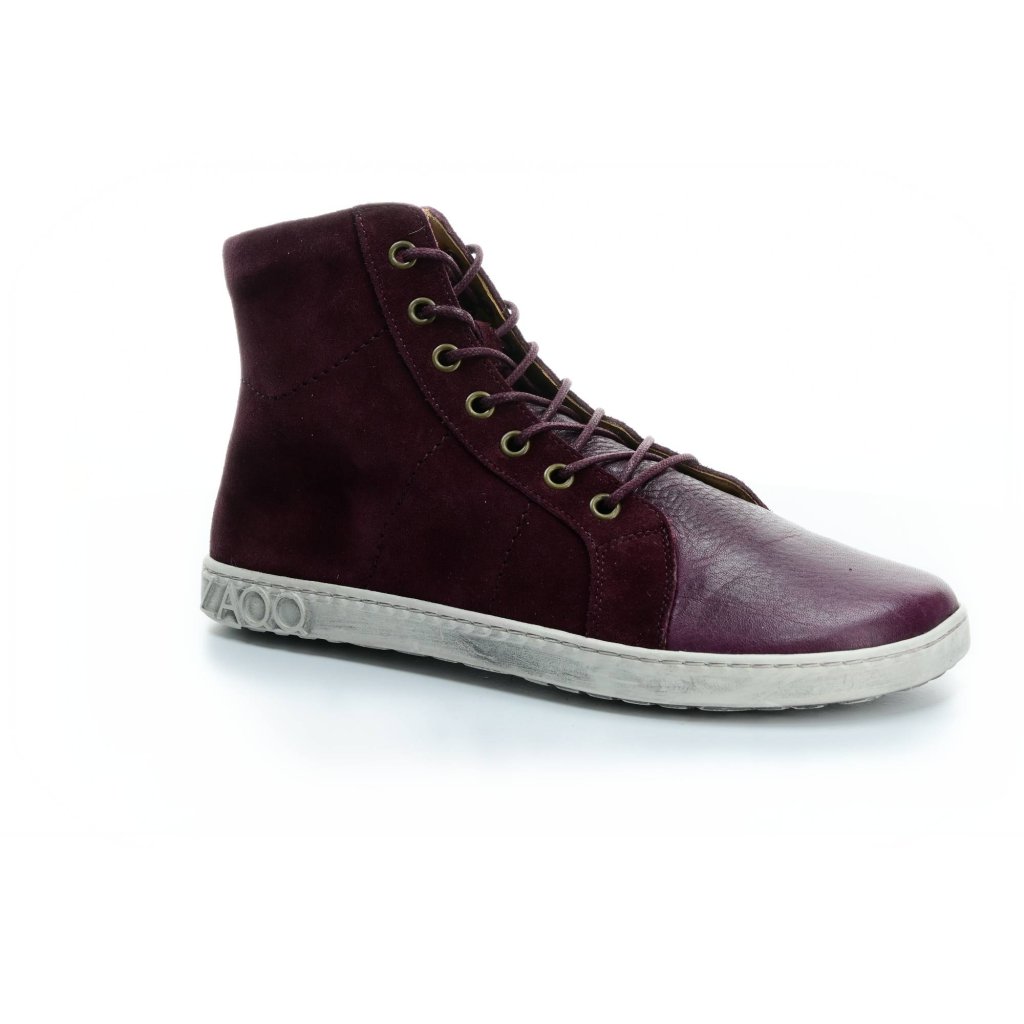Zaqq Qore High Mazarine bordeaux Barfuß-Stiefeletten