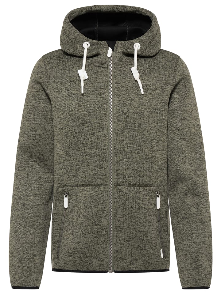 ICEBOUND Strickfleecejacke in Oliv Melange günstig kaufen