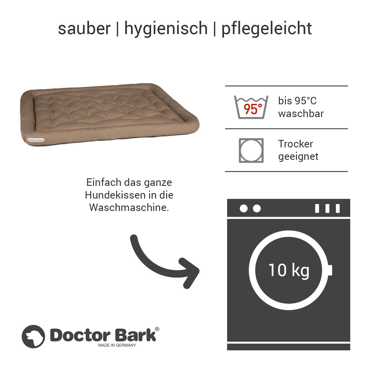 Doctor Bark Hundekissen Doctor Bark Lounge-Kissen sandbraun XXL