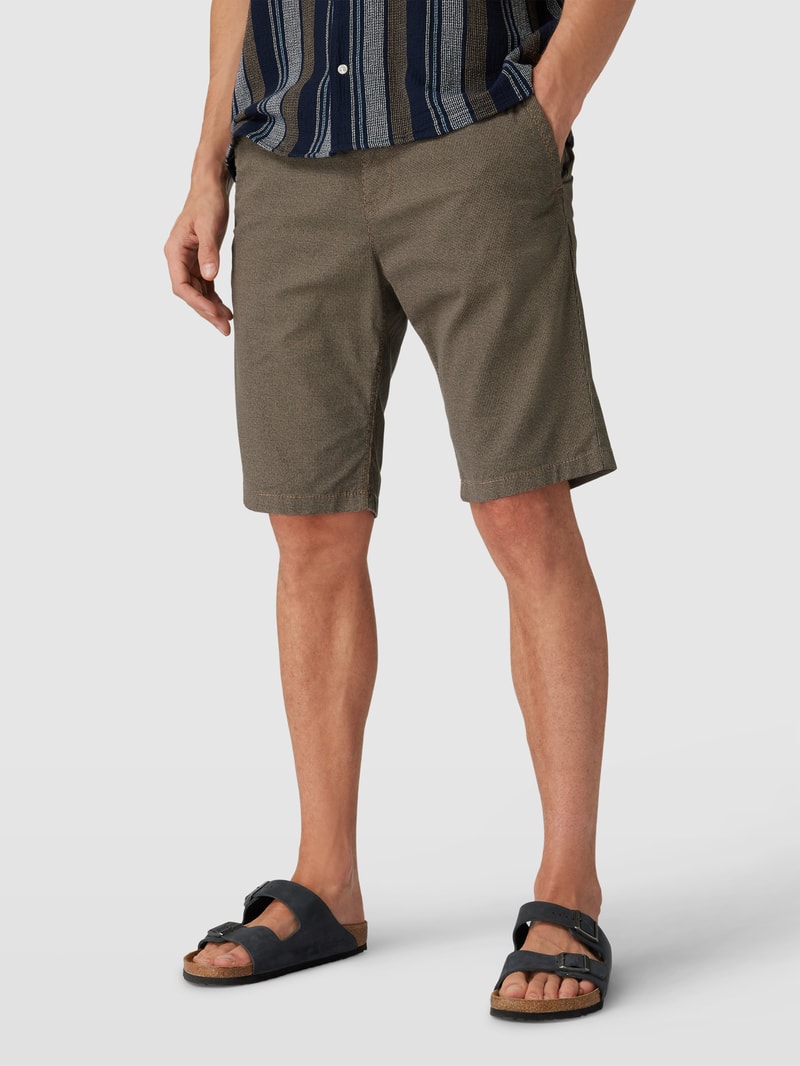 Slim Fit Bermudas mit französischen Eingrifftaschen in beige