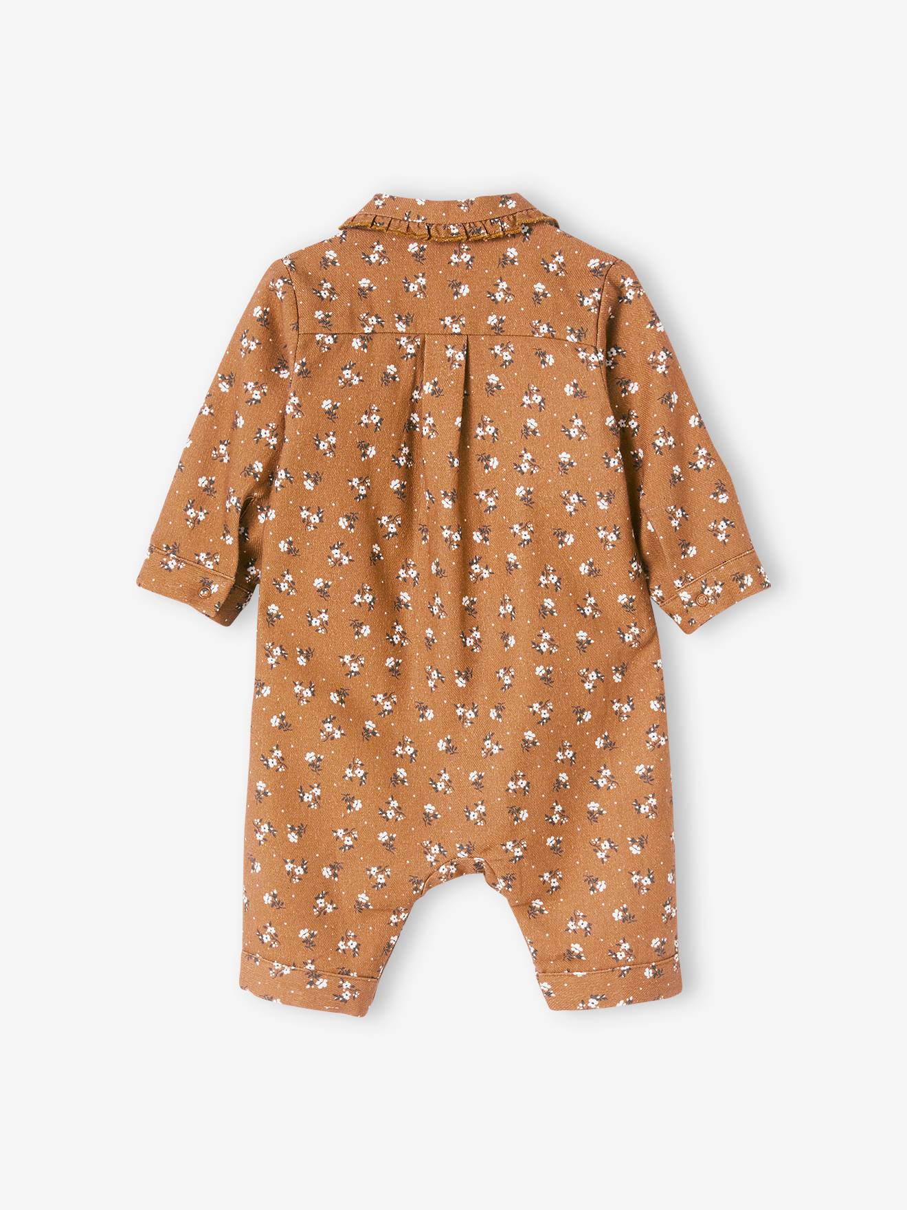 Vertbaudet Mädchen Baby Strampler, Oeko-Tex - karamell bedruckt