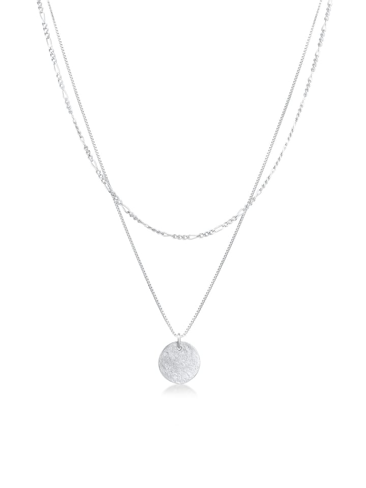 Elli Halskette 925 Sterling Silber Plättchen, Figaro in Silber günstig kaufen