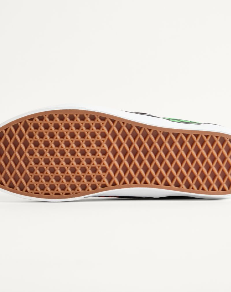 Valentino Garavani og Vans slip-on sneaker i stof med V-logo skakbrætprint og tropiske bladeprint