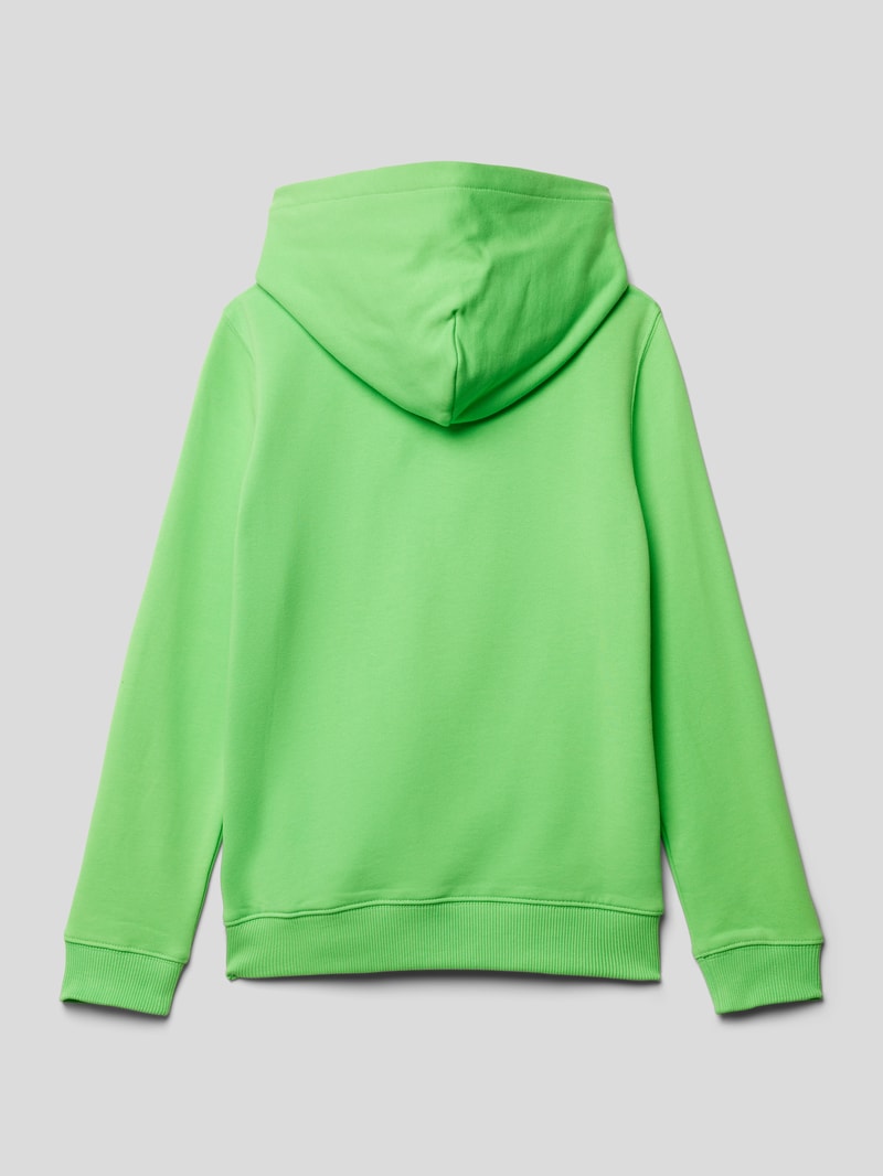 Hoodie mit Label-Print in neon grün