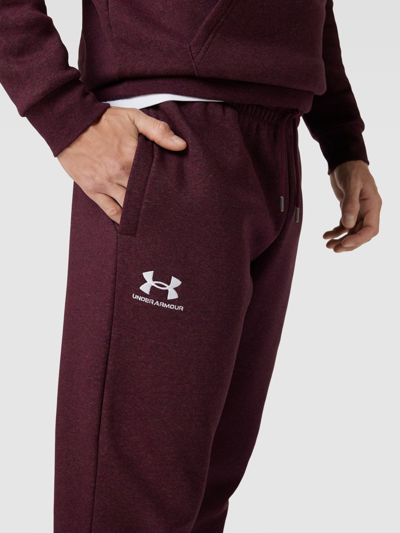 Sweatpants mit Logo-Stitching in bordeaux rot