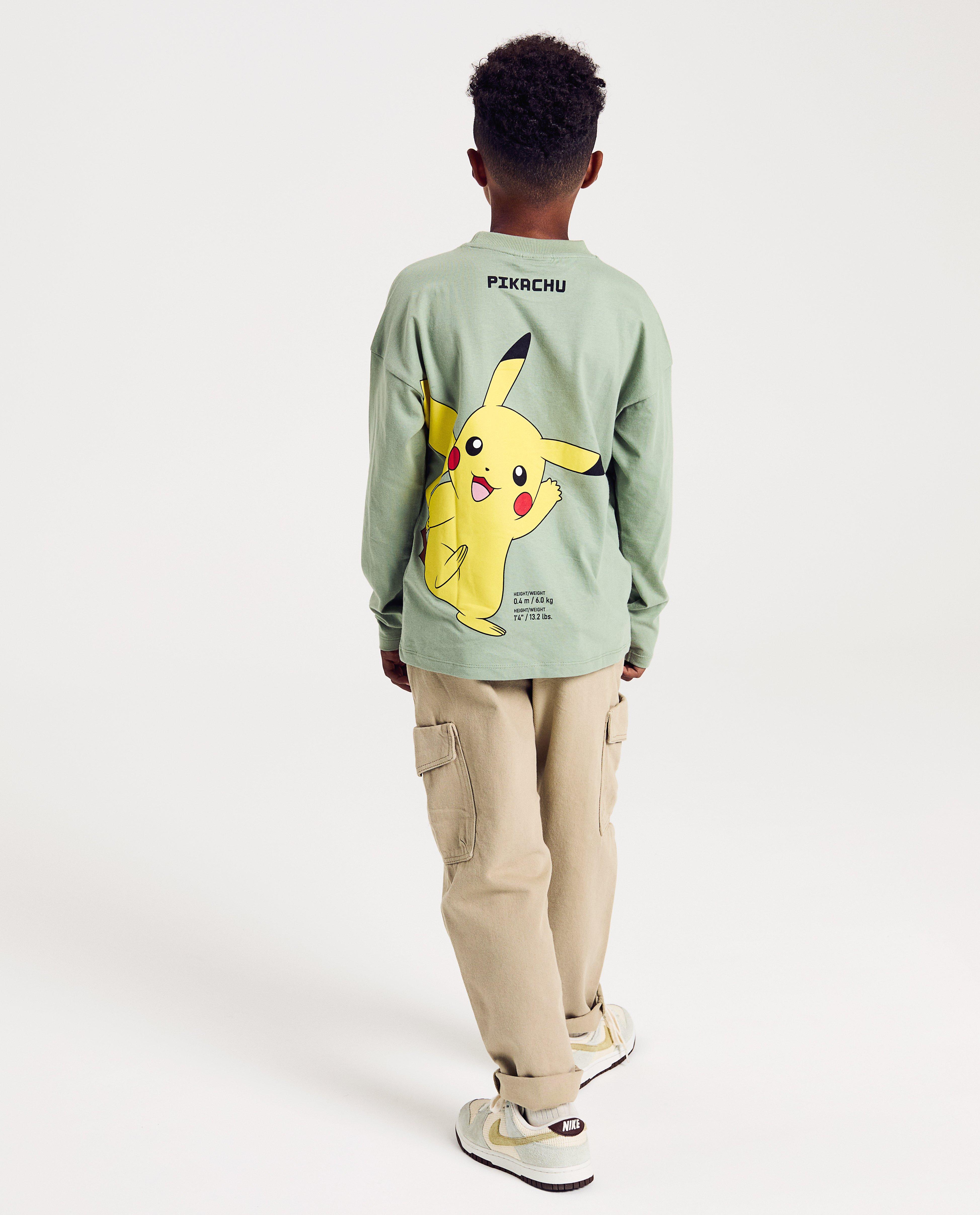 Pokémon hosszú ujjú, neon sárga Pokémon mintával