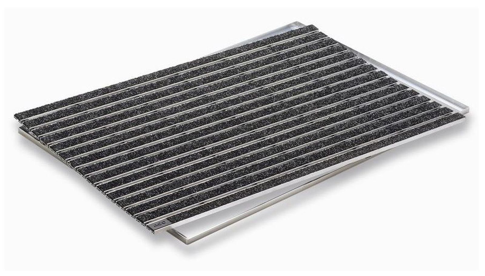 Fußmatte ACO 750x500x12mm Schuhabstreifer Rips anthrazit Fußmatte Türmatte mit ALU Rahmen Eingangsmatte Indoor, ACO Severin Ahlmann GmbH & Co. KG, rechteckig, Höhe: 12 mm, einfache Montage für Selbstbau
