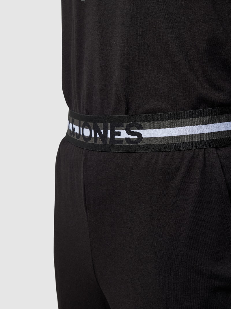 Pyjama mit Label-Print Modell 'JAMES' in schwarz