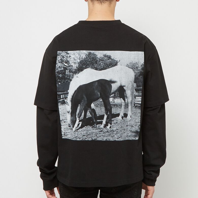 Pleasures Horses Layered Long Sleeve black