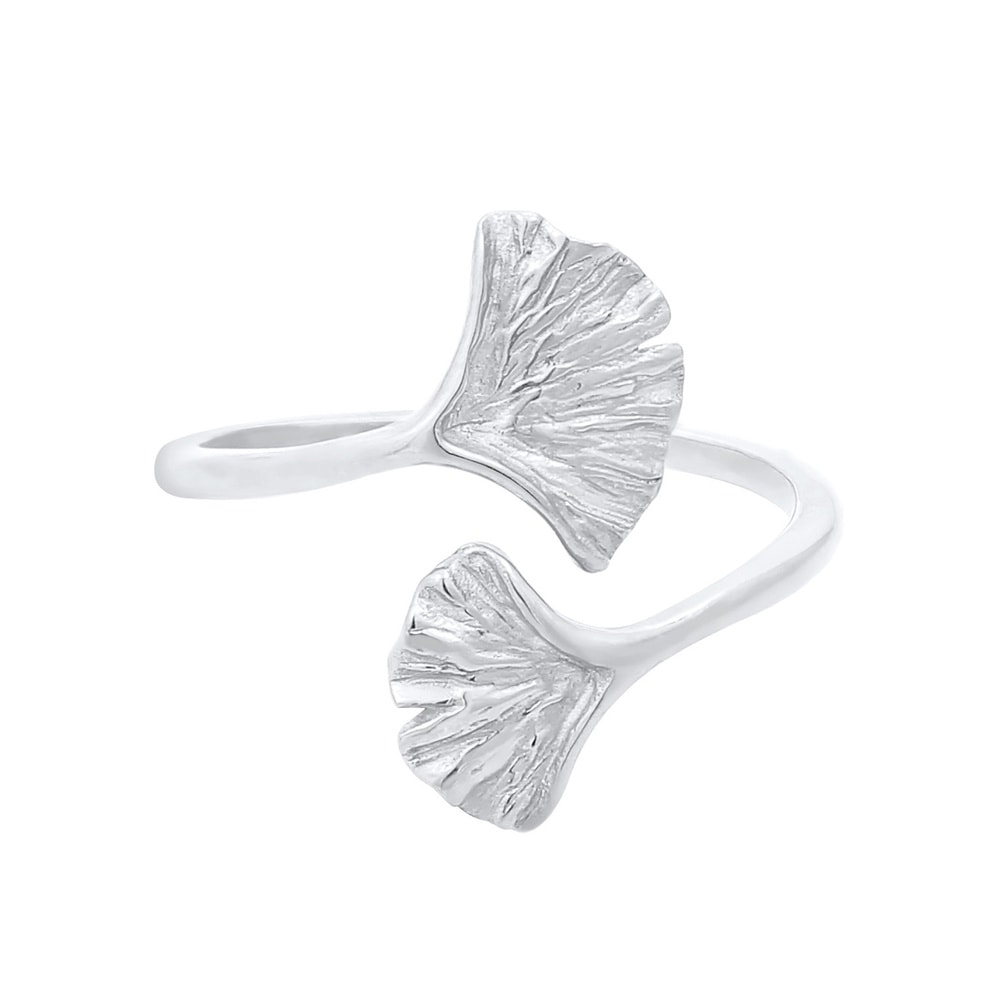 Elli Elli Bague Femmes Feuille de Gingko Motif Tendance en Argent Sterling 925 Bague