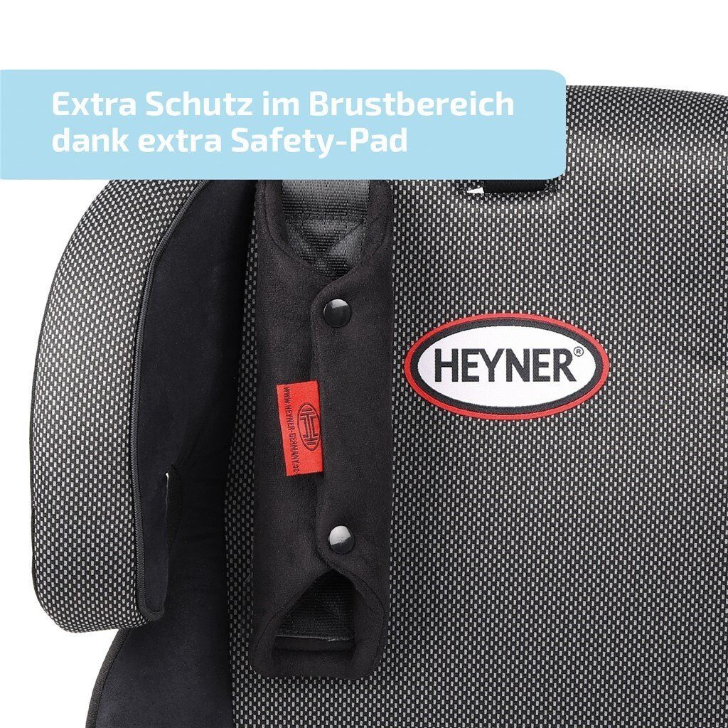 HEYNER Autokindersitz Kindersitzerhöhung Sitzerhöhung mit Gurtführung (15-36kg) schwarz