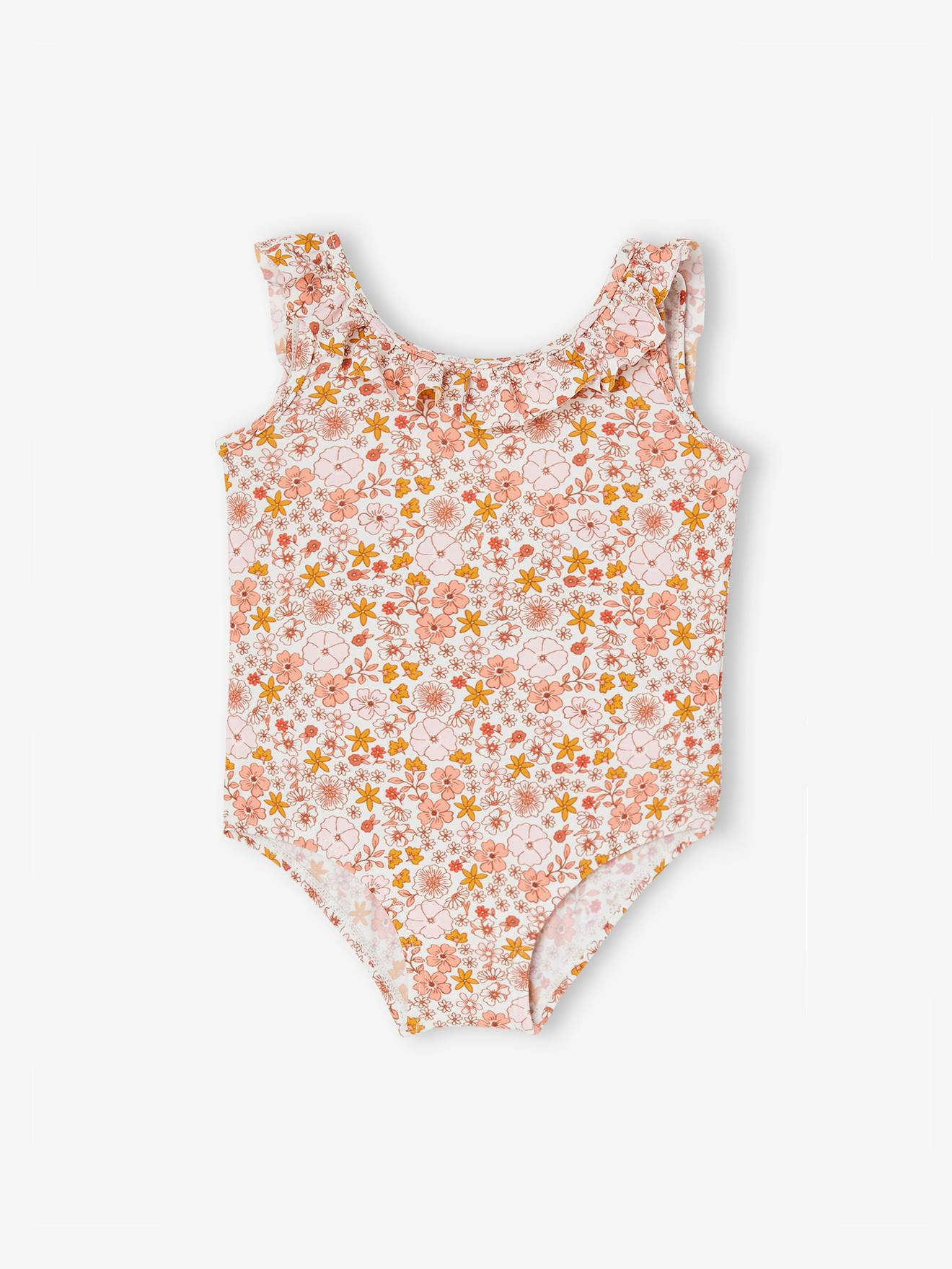 Maillot de bain 1 pièce bébé fille vintage rose