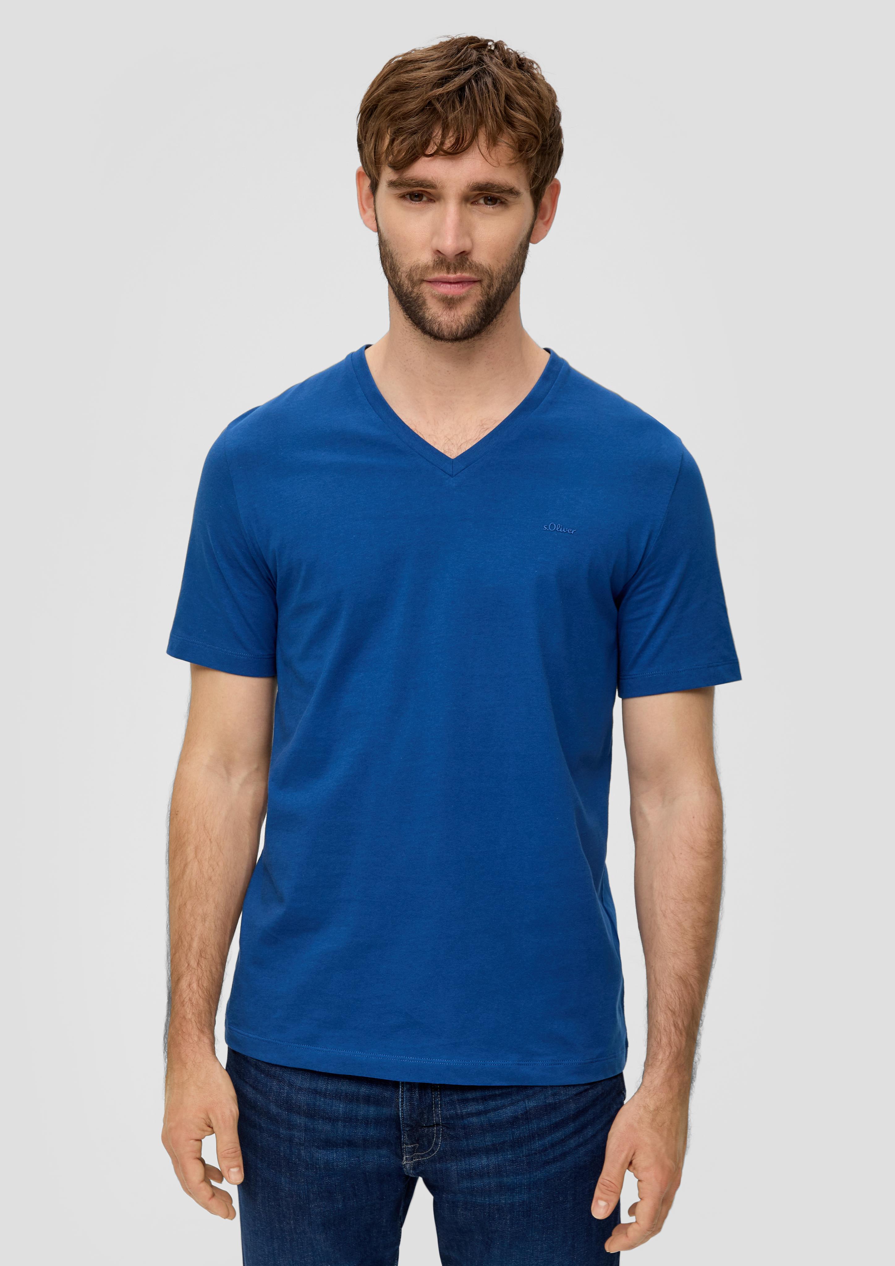 Baumwollshirt mit V-Ausschnitt  2143913-5620