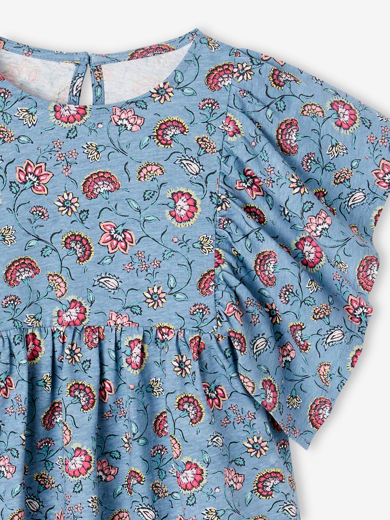 Vertbaudet Mädchen Blusenshirt mit Recycling-Polyester - vanille